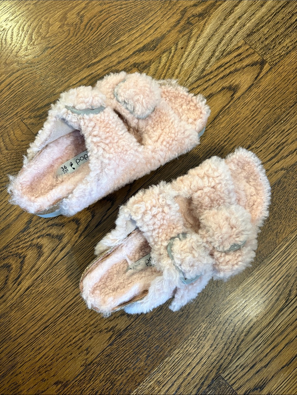 Papillio Cozy Pink sherpa slide Sandals, EU 36 (US 5.5/6)